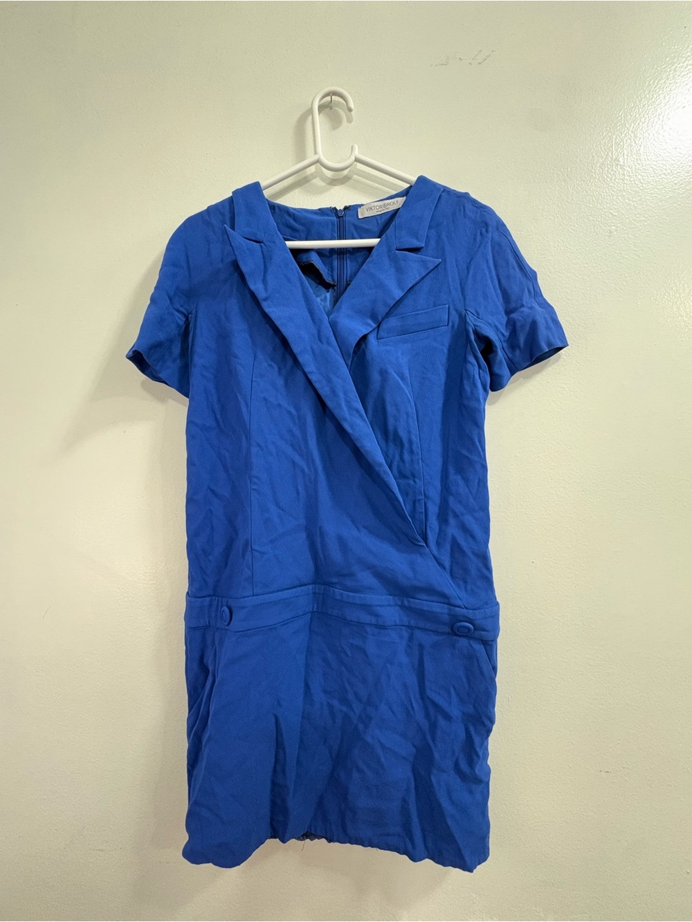 Viktor & Rolf Cobalt Blue Short Sleeve Mini Dress